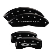 C5 Corvette Script Front / Z06 Rear, Black - C5 Corvette MGP Brake Caliper Covers