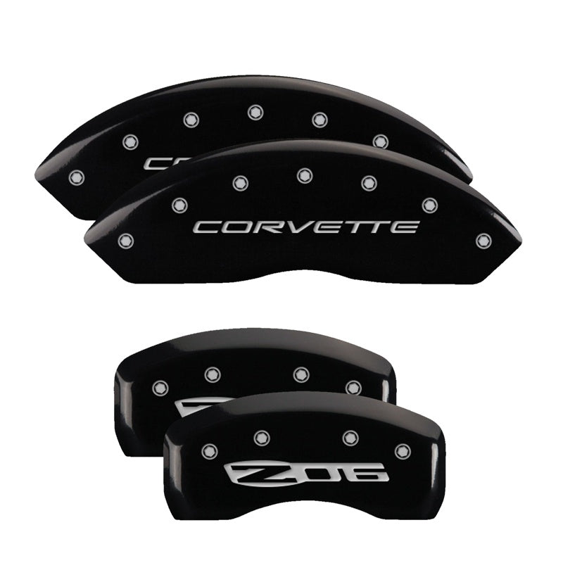 C5 Corvette Script Front / Z06 Rear, Black - C5 Corvette MGP Brake Caliper Covers
