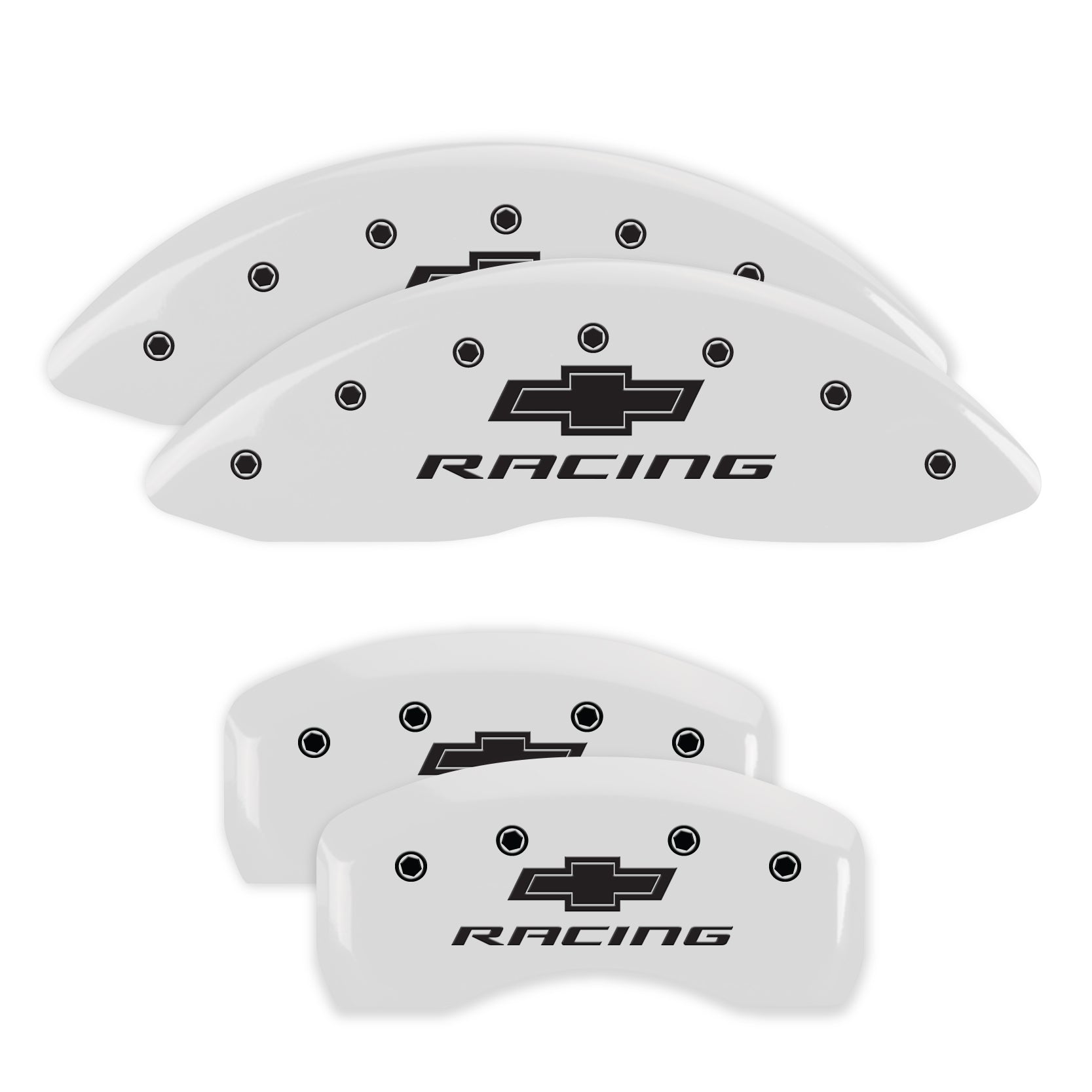 Chevy Racing, White - C4 Corvette MGP Brake Caliper Covers