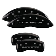 C6 Corvette Script, Black - C6 Corvette Base MGP Brake Caliper Covers