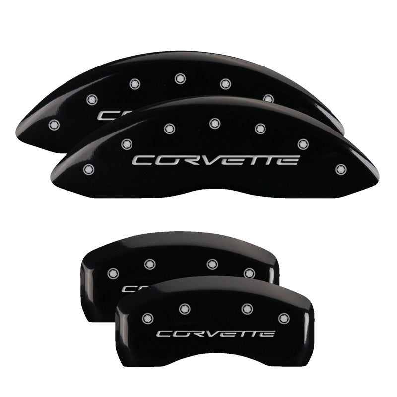 C6 Corvette Script, Black - C6 Corvette Base MGP Brake Caliper Covers