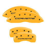 C6 Corvette Script, Yellow - C6 Corvette Base MGP Brake Caliper Covers