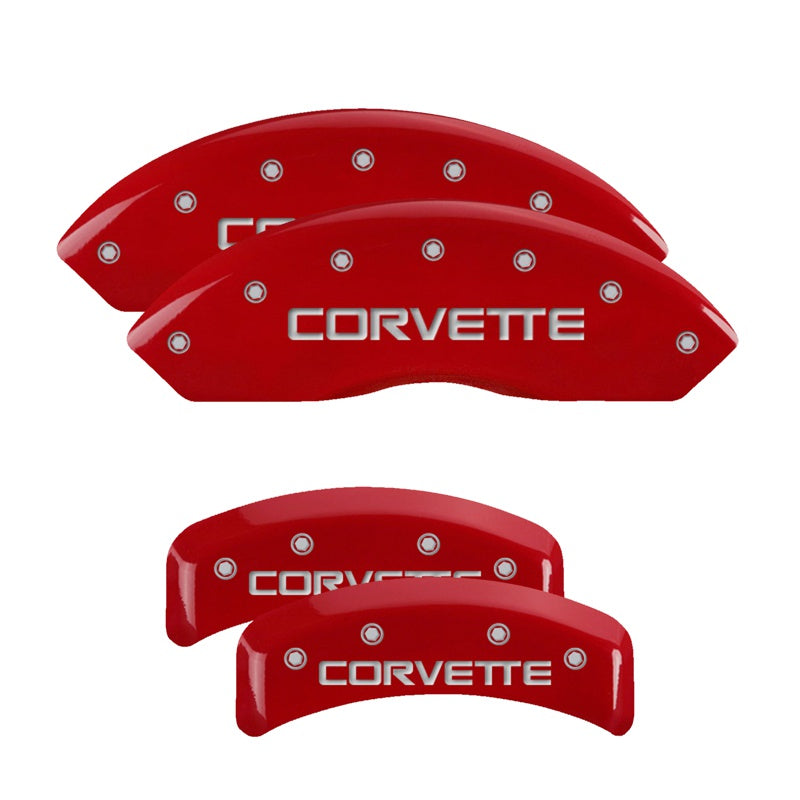 C4 Corvette Script, Red - C4 Corvette MGP Brake Caliper Covers