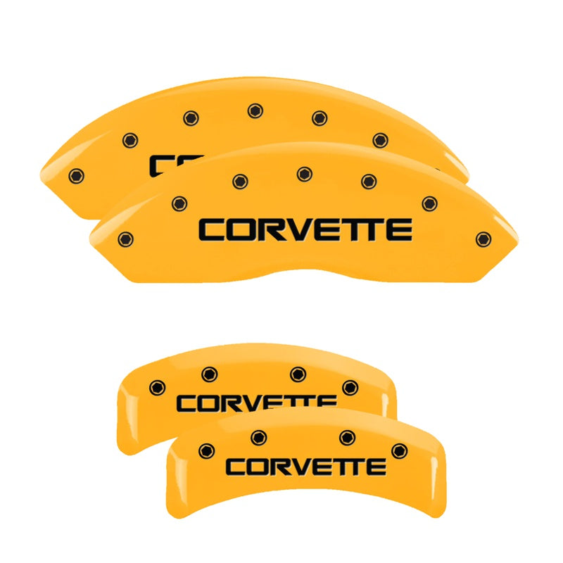 C4 Corvette Script, Yellow - C4 Corvette MGP Brake Caliper Covers