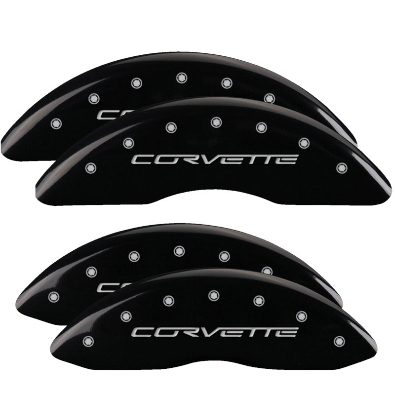 C6 Corvette Script, Black - C6 Corvette Z06 Grand Sport MGP Brake Caliper Covers