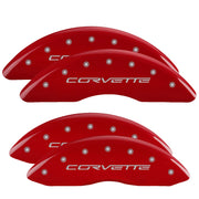 C6 Corvette Script, Red - C6 Corvette Z06 Grand Sport MGP Brake Caliper Covers