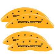 C6 Corvette Script, Yellow - C6 Corvette Z06 Grand Sport MGP Brake Caliper Covers