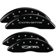 C6 Corvette Script Front / Z06 Rear, Black - C6 Corvette Z06 Grand Sport MGP Brake Caliper Covers