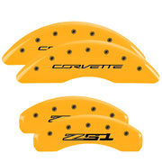 C7 Corvette Script Front / Z51 Rear, Yellow - C7 Corvette Stingray MGP Brake Caliper Covers