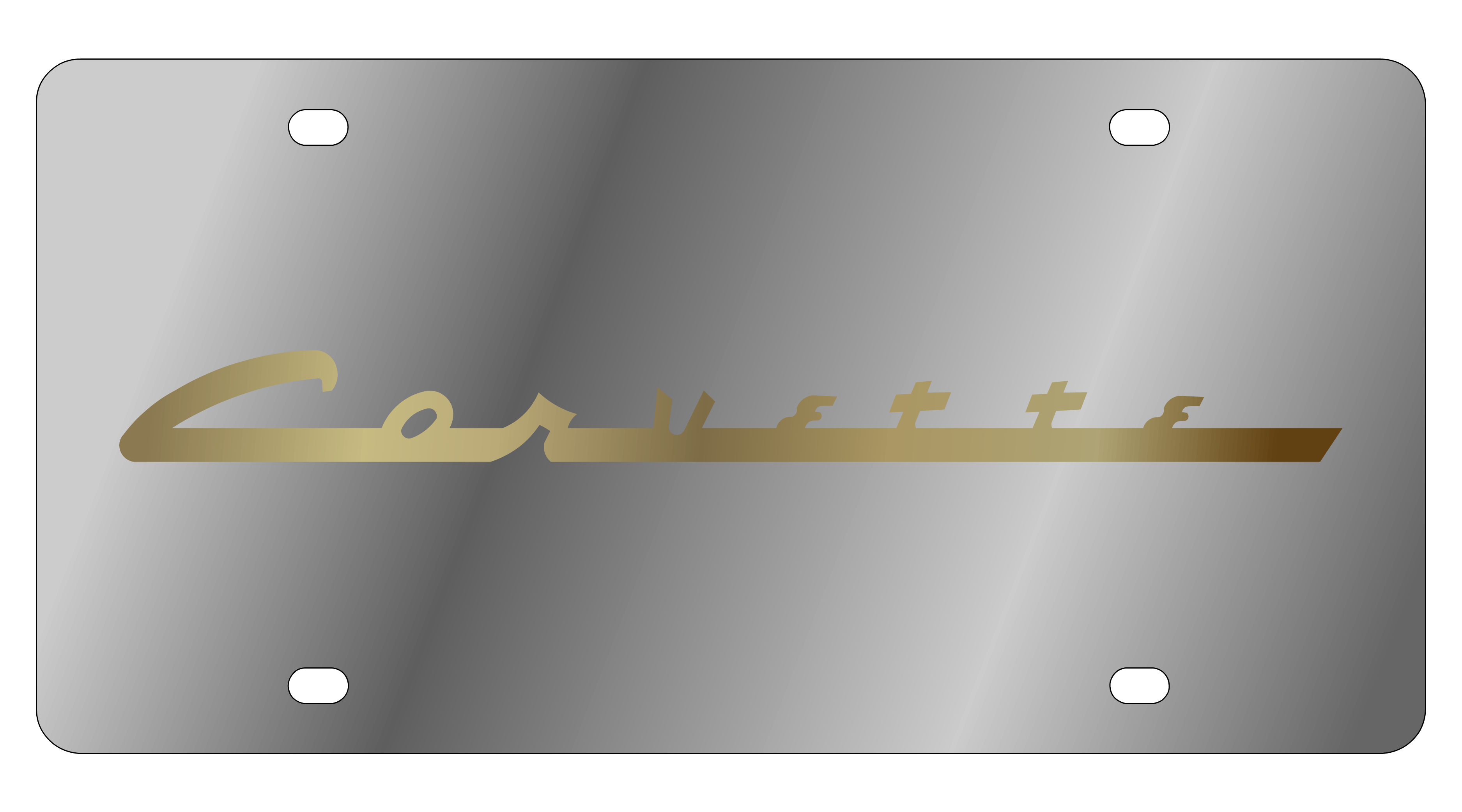 Corvette C1 Script Stainless Steel License Plate | CorvetteStoreOnline