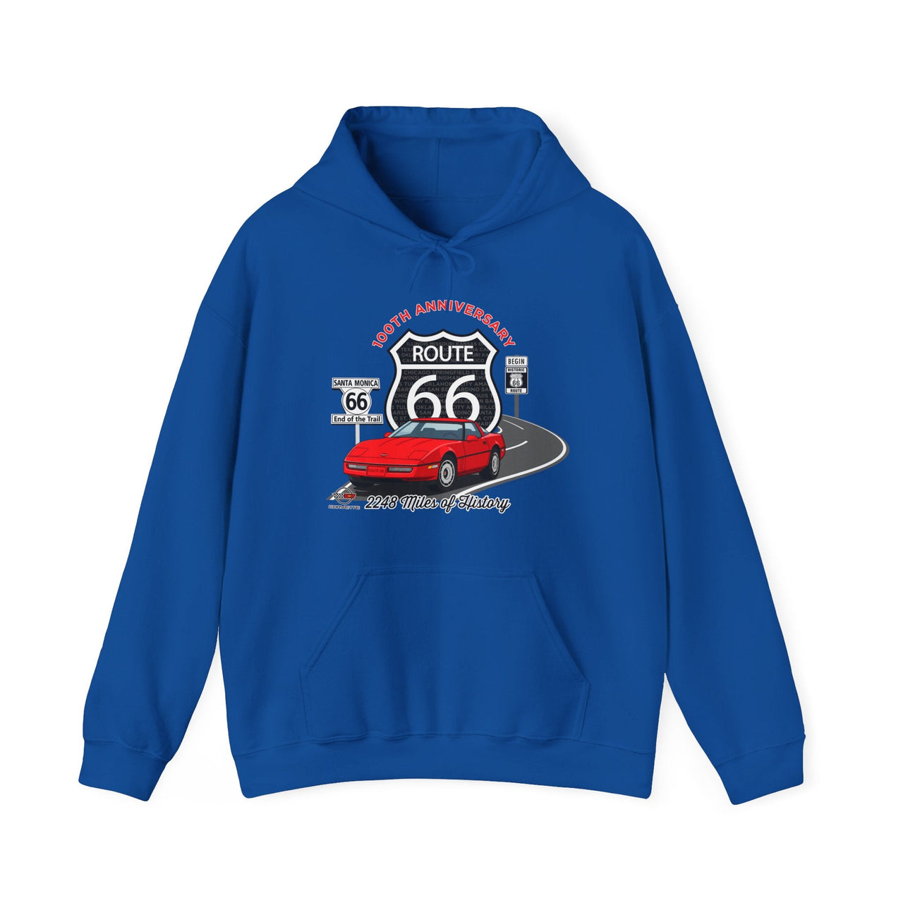 C4 Corvette Route 66 100th Anniversary Hooded Sweatshirt