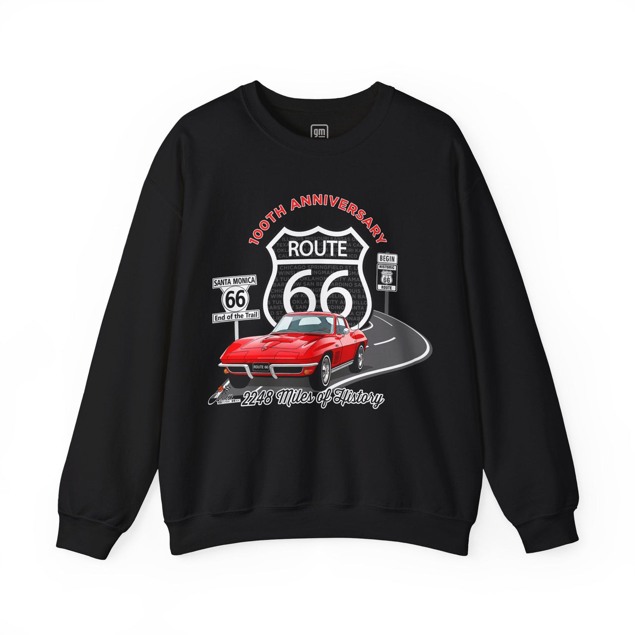 C2 Corvette Route 66 100th Anniversary Cotton Blend Sweatshirt