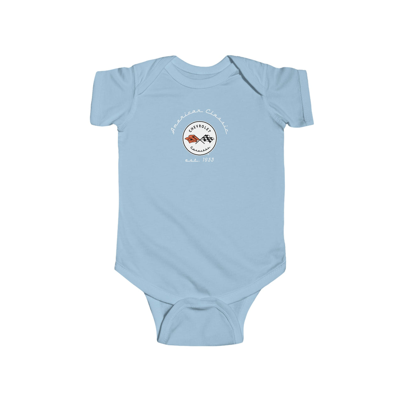 C1 Corvette Baby Short Sleeve Snap Bottom One Piece Fine Jersey Bodysuit