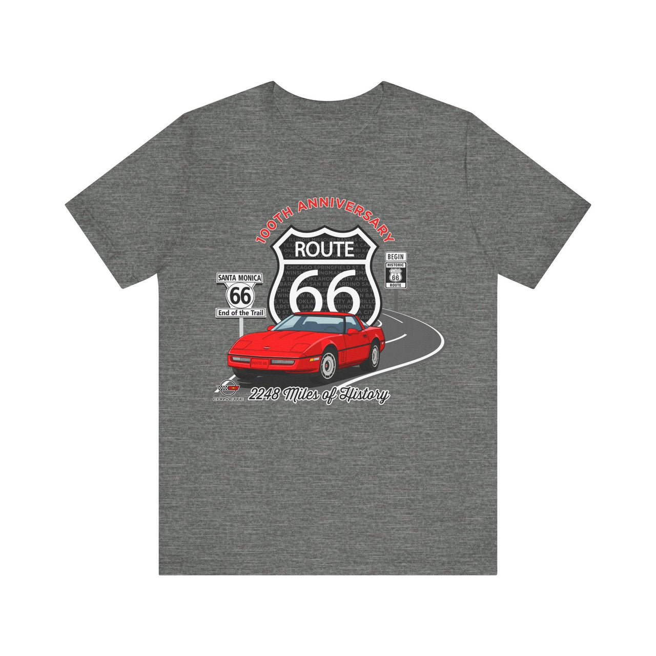 C4 Corvette Route 66 100th Anniversary Short Sleeve Tee