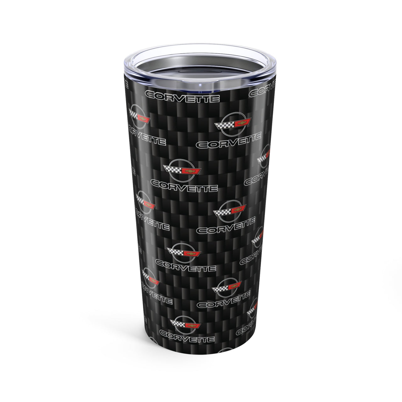 Corvette C4 Logo Repeat Pattern Carbon Tumbler 20oz