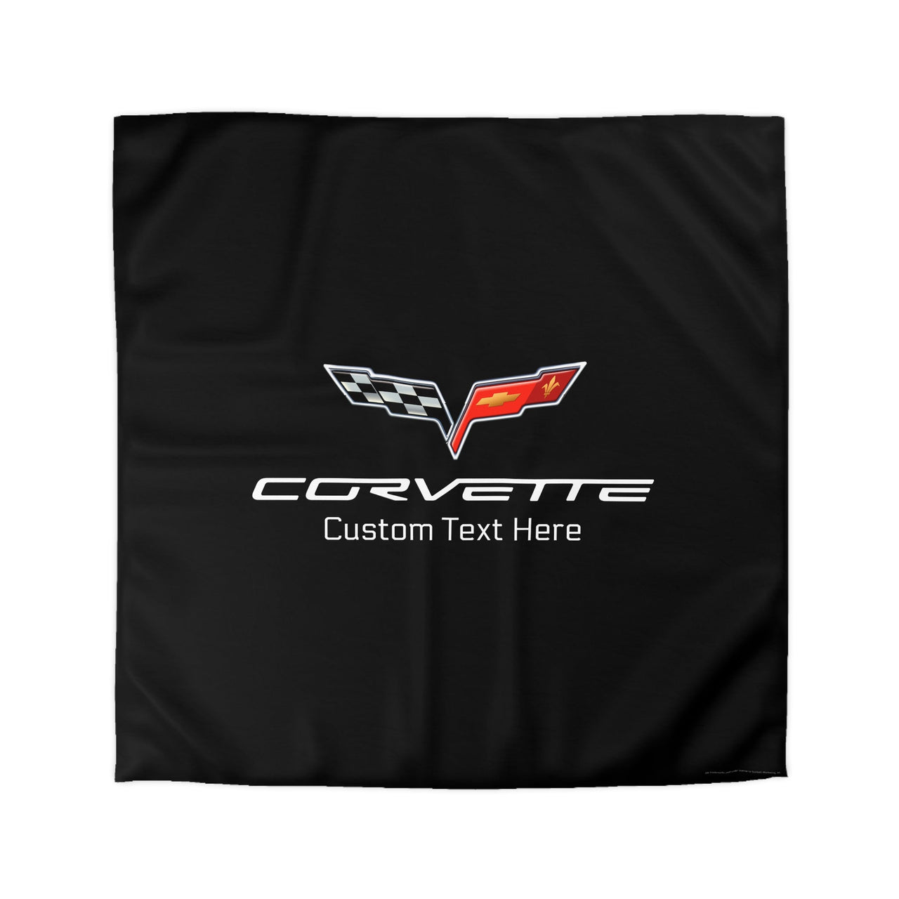 Corvette C6 Personalized Black Microfiber Duvet Cover – Sleek Style for Car Lovers