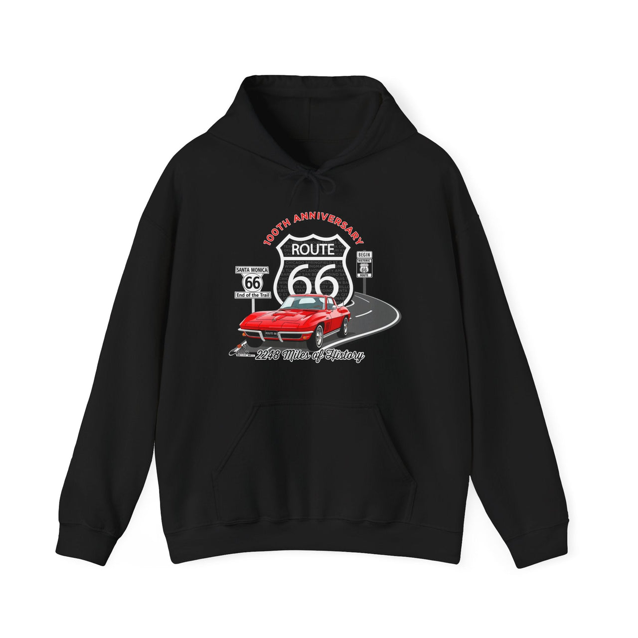 C2 Corvette Route 66 100th Anniversary Hooded Sweatshirt