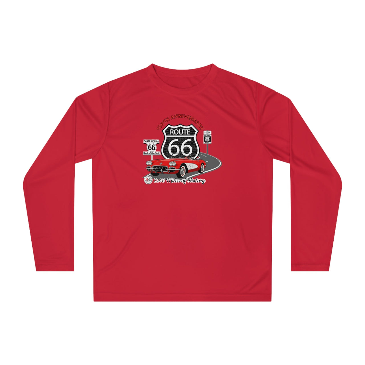 C1 Corvette Route 66 100th Anniversary Long Sleeve Performance Shirt