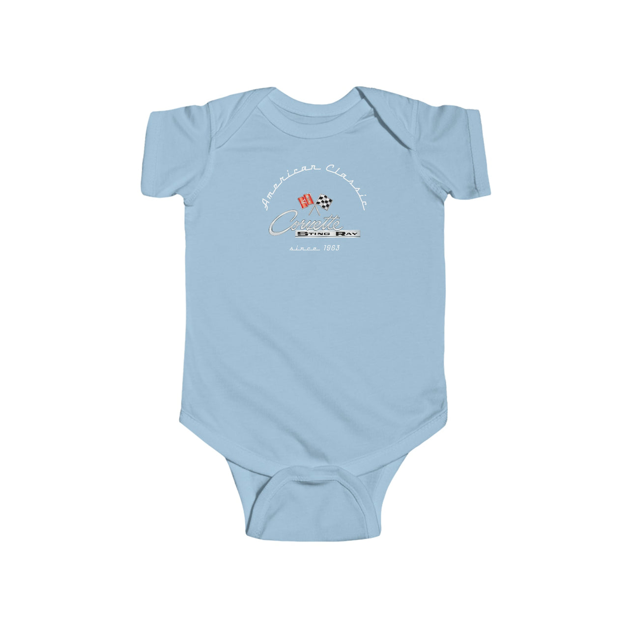 C2 Corvette Baby Short Sleeve Snap Bottom One Piece Fine Jersey Bodysuit