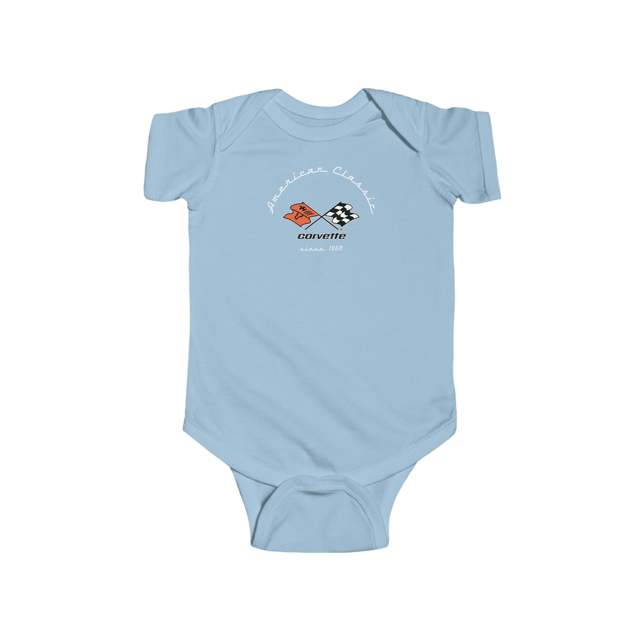 C3 Corvette Baby Short Sleeve Snap Bottom One Piece Fine Jersey Bodysuit