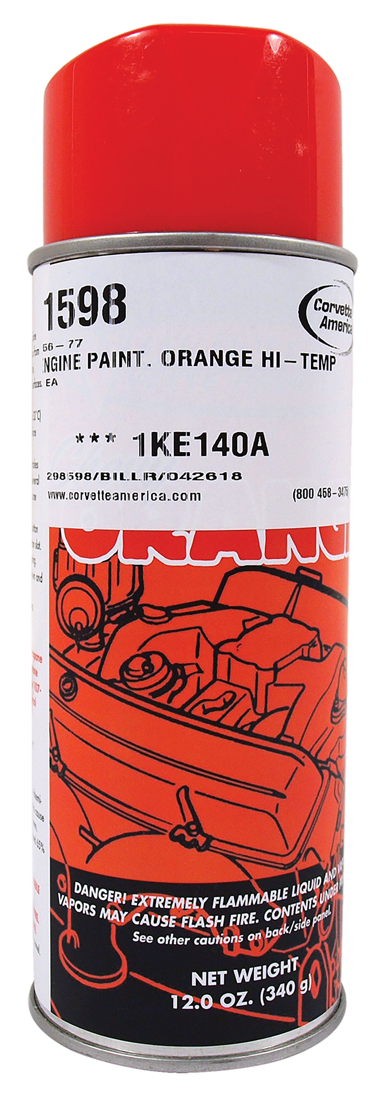 1956-1977 Corvette Engine Paint Orange Hi-Temperature