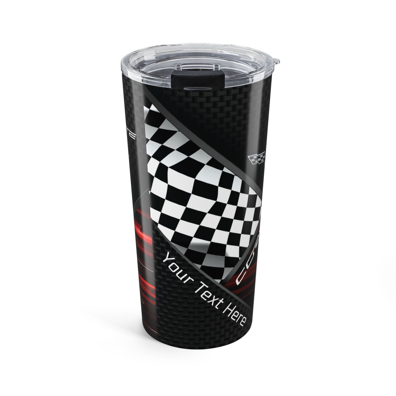 C6 Corvette Carbon Fiber Checkered Flag 20oz Personalized Travel Tumbler, a Fan Favorite