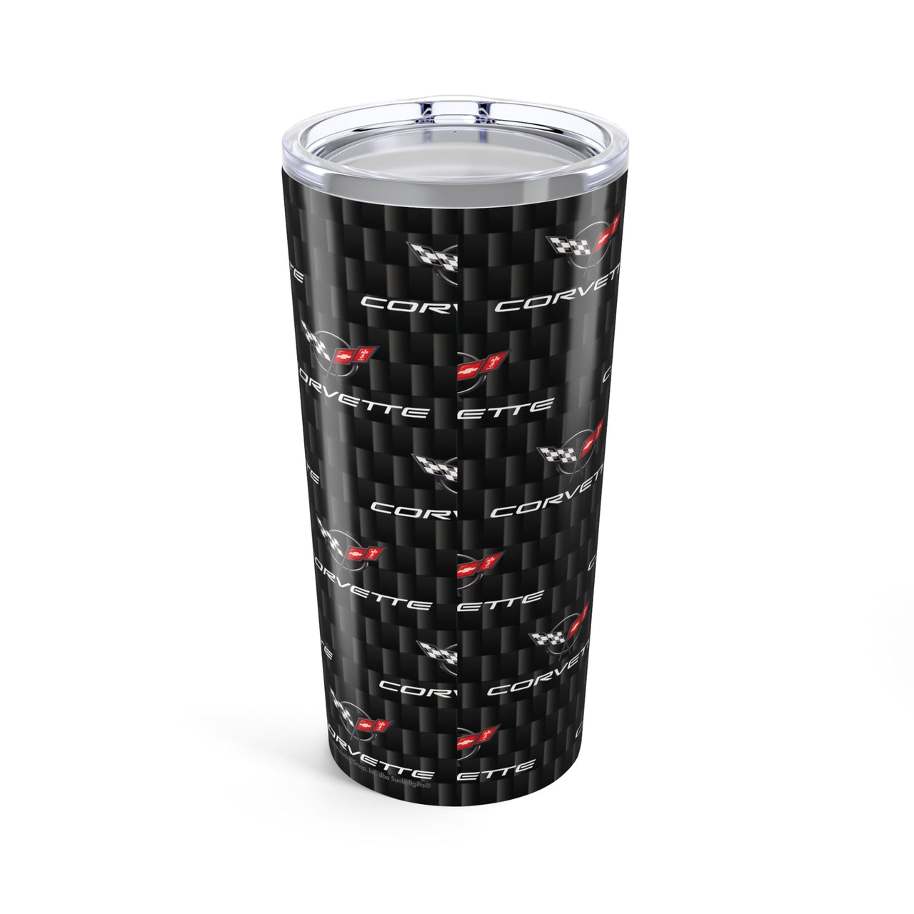 Corvette C5 Logo Repeat Pattern Carbon Tumbler 20oz