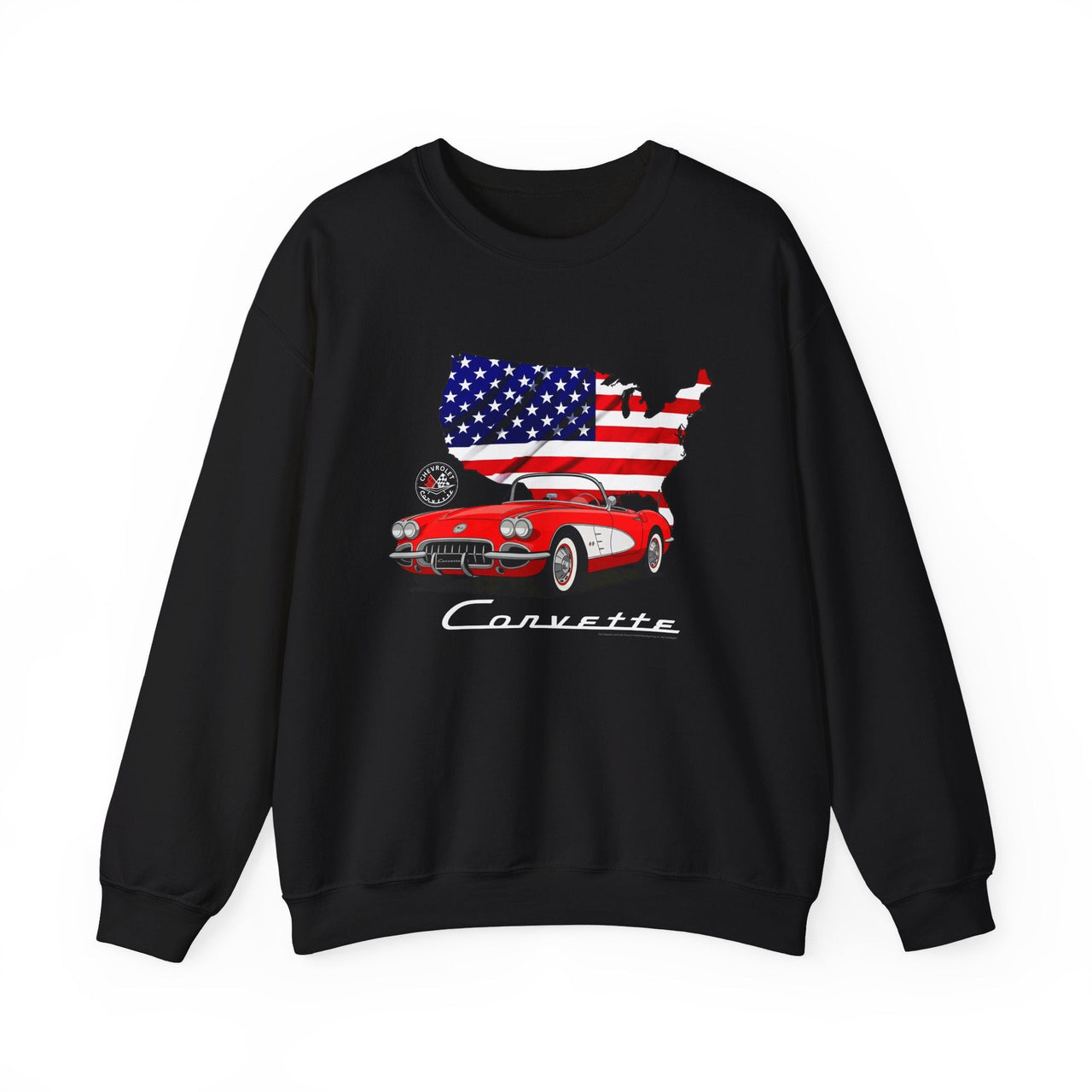 C1 Corvette American Flag Cotton Blend Sweatshirt