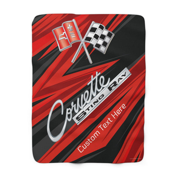 Personalized C2 Corvette Racing Decorative Diagonal Pattern Sherpa Blanket