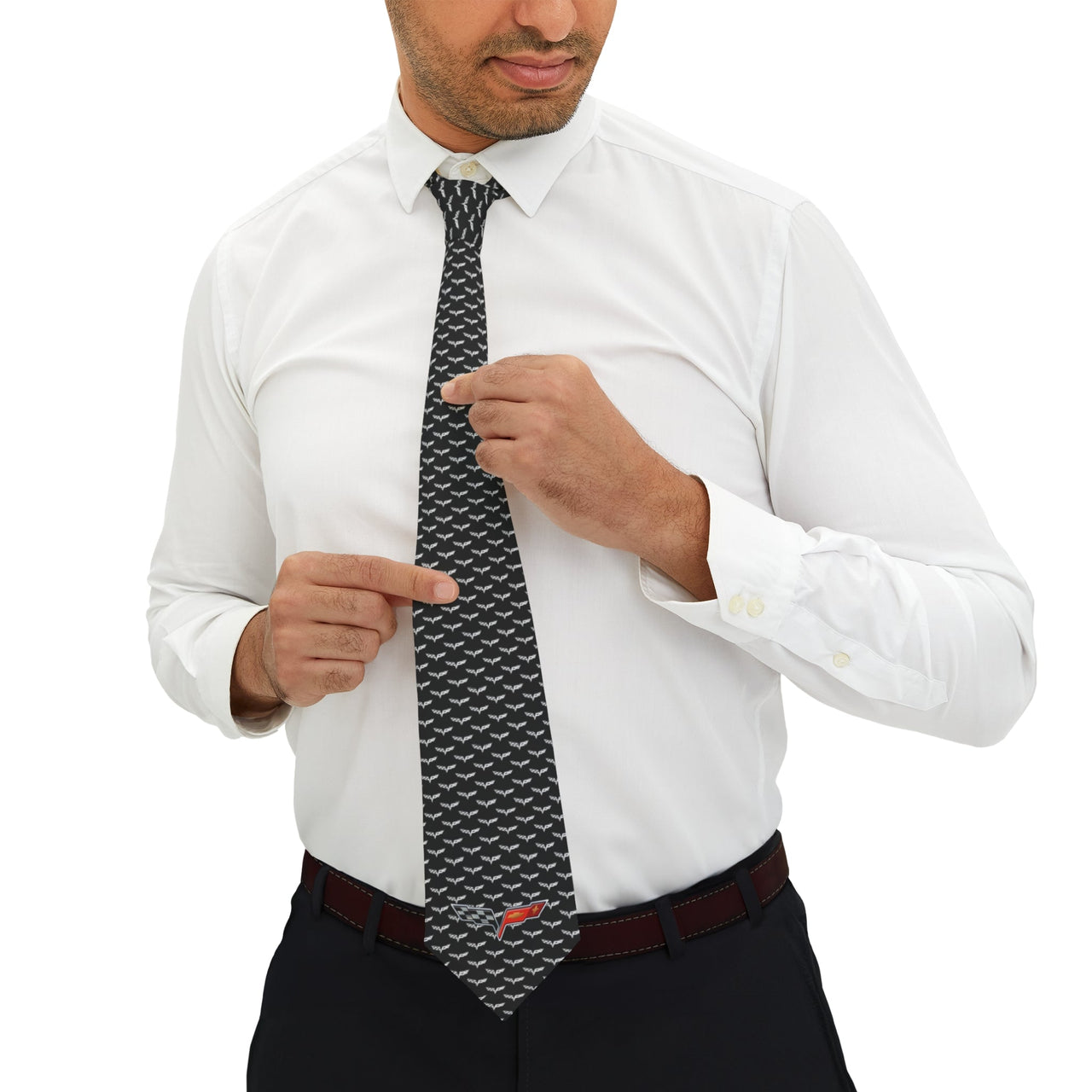 Corvette C6 Repeat Flag Pattern Necktie