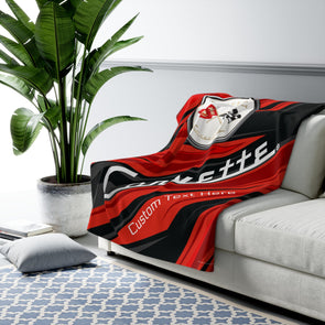 Personalized C1 Corvette Racing Decorative Diagonal Pattern Sherpa Blanket