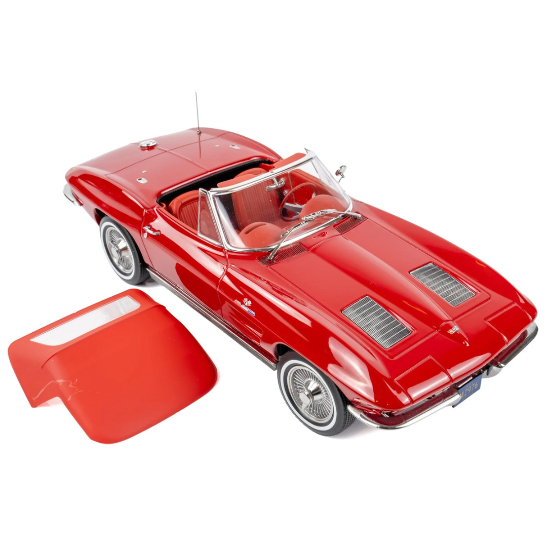 1963 Chevrolet Corvette Stingray Convertible Riverside Red 1/18 Diecast Model Car
