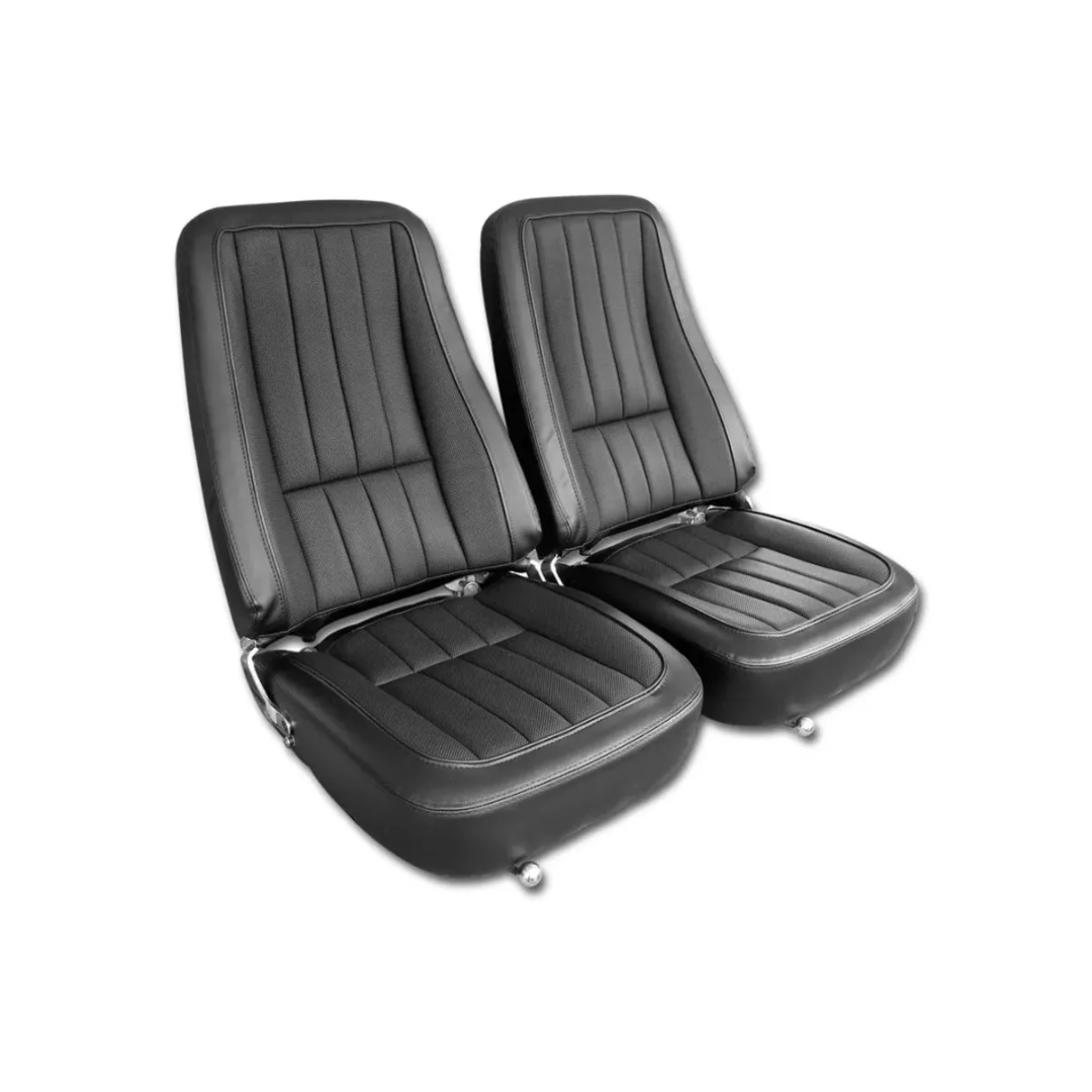 C3 1968 Corvette Mounted Seats Driver Black First Design Without Headrest Bracket - CA