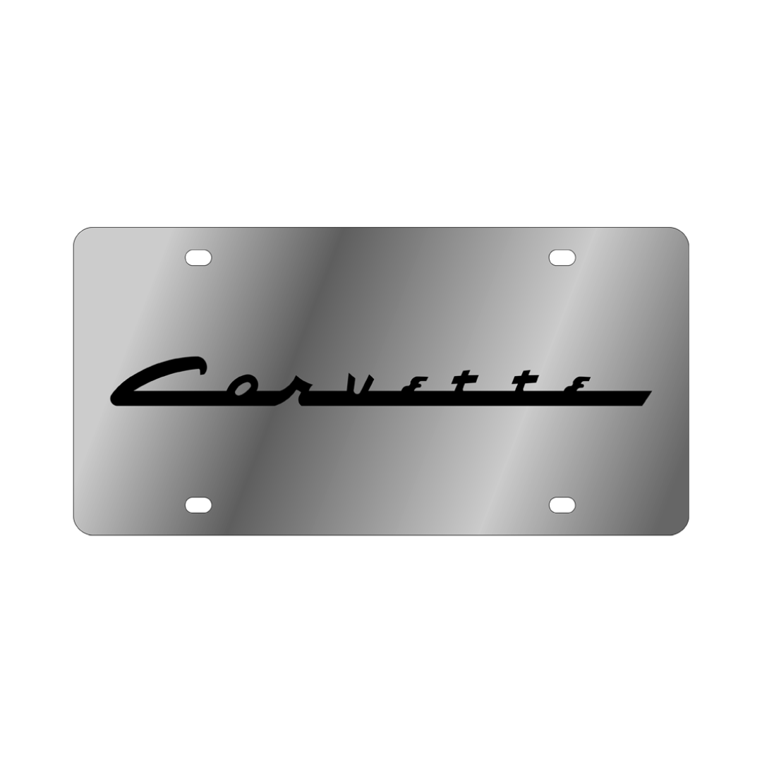 Chevrolet Corvette C1 Script Stainless Steel License Plate