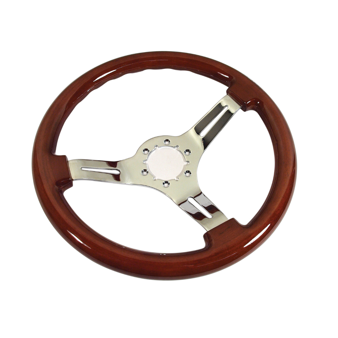 1968-1982 Corvette Mahogany Steering Wheel W/Chrome Spokes - CA
