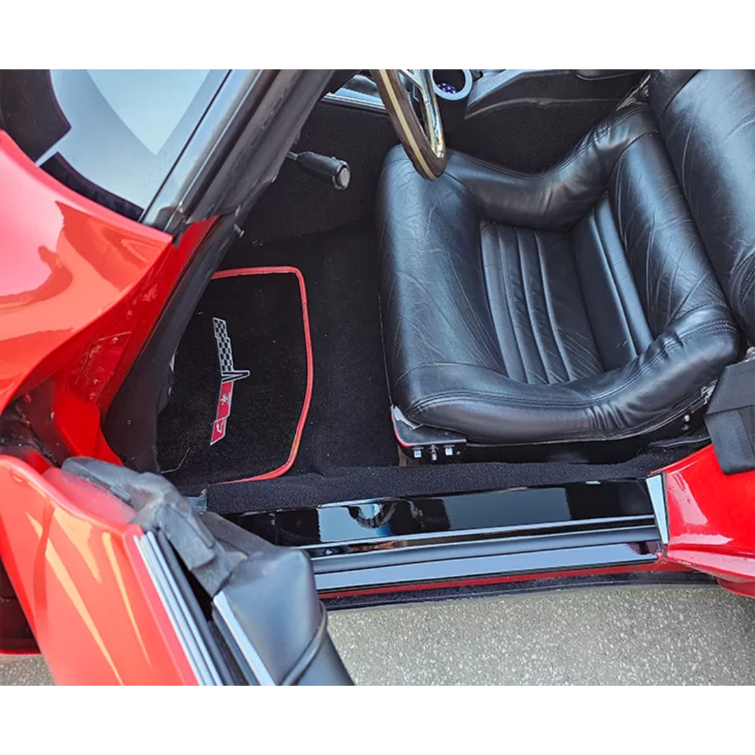 1978-1982 C3 CORVETTE DOOR SILLS GLOSS BLACK POWDERCOAT 2PC