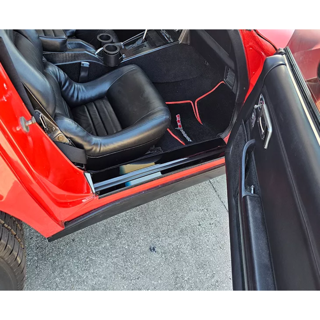 1978-1982 C3 CORVETTE DOOR SILLS GLOSS BLACK POWDERCOAT 2PC