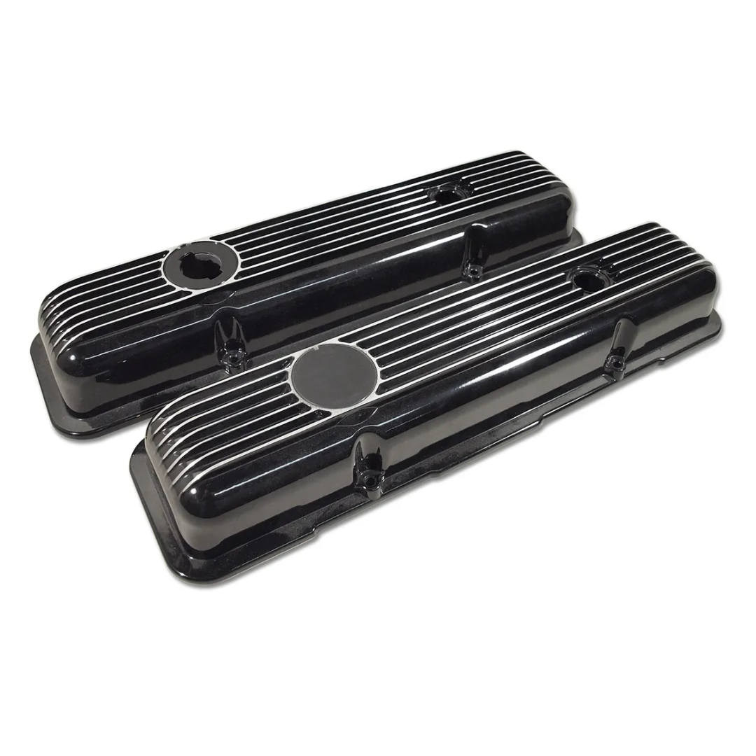 C3 1978-1982 Corvette Valve Covers Black Aluminum - CA
