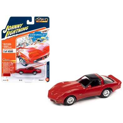 1979-chevrolet-corvette-red-with-black-top-classic-gold-collection-2023-release-1-limited-edition-to-4500-pieces-worldwide-1-64-diecast-model-car-by-johnny-lightning
