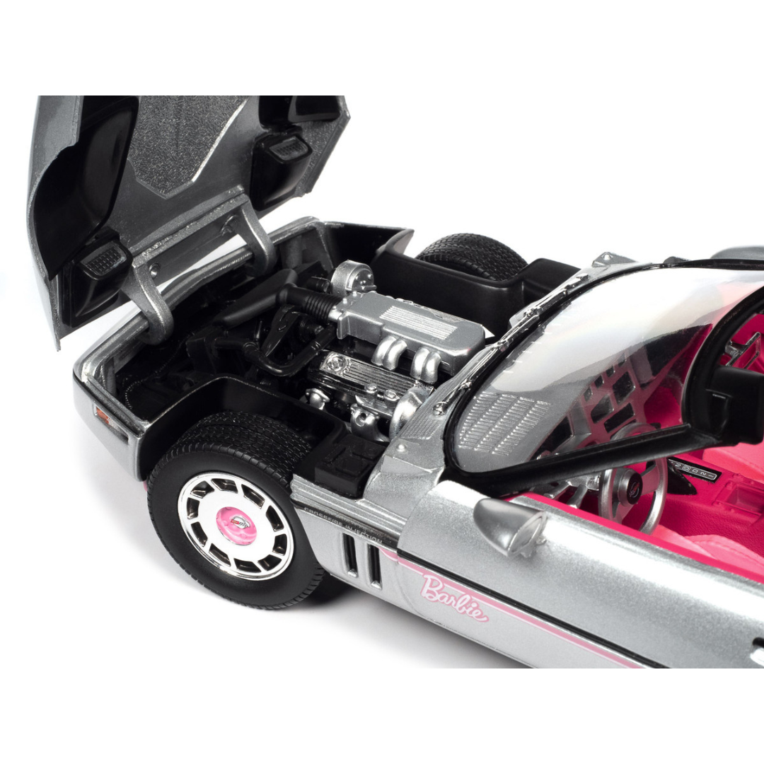 1986-c4-corvette-barbie-1-18-diecast-model-car-by-auto-world