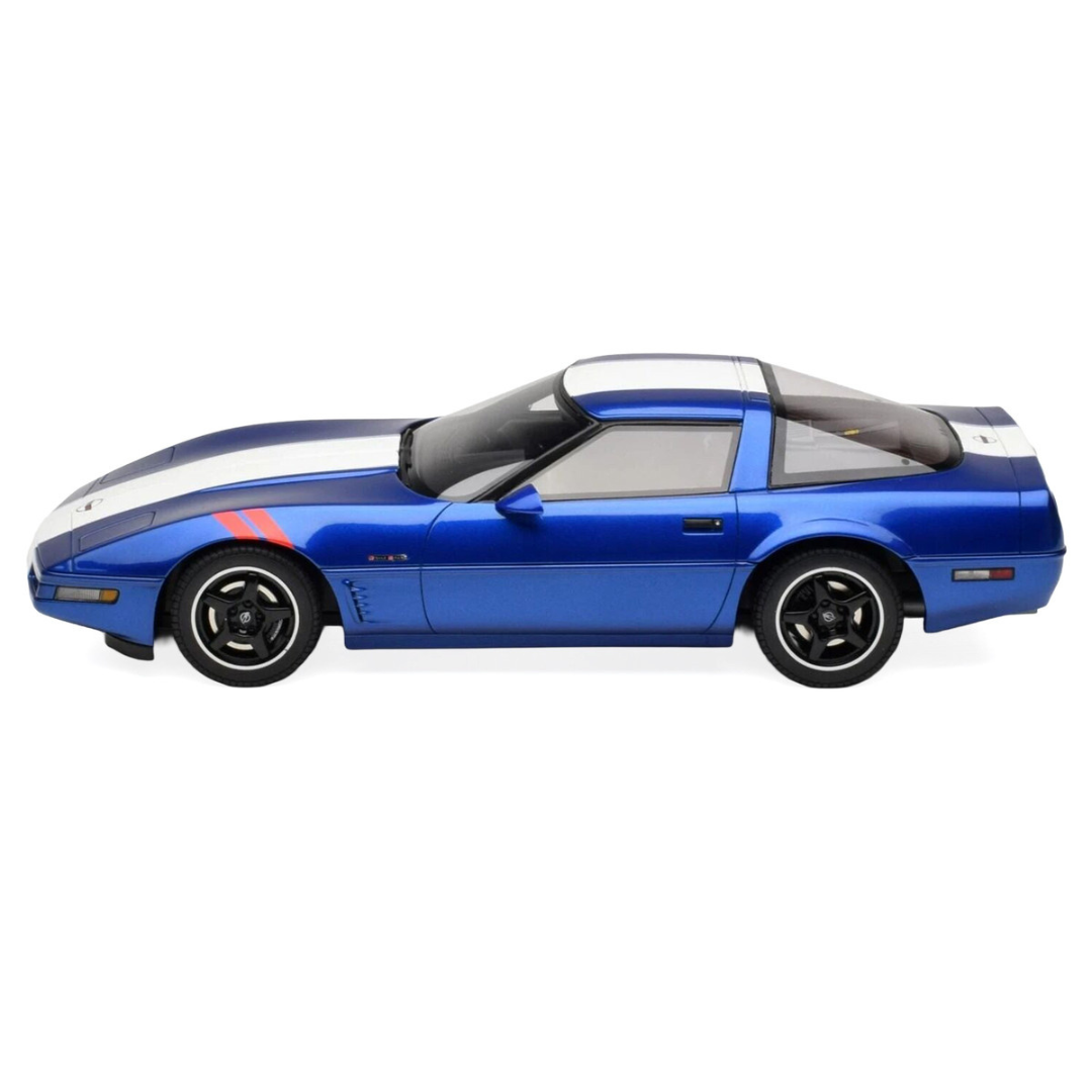 1996 Chevrolet Corvette C4 Grand Sport Blue Metallic with White Stripe 1/18 Model Car