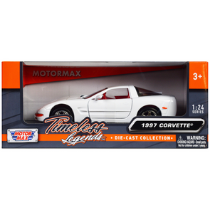 1997 Chevrolet Corvette C5 Coupe White with Red Interior "Timeless Legends" Series 1/24 Diecast Model Car