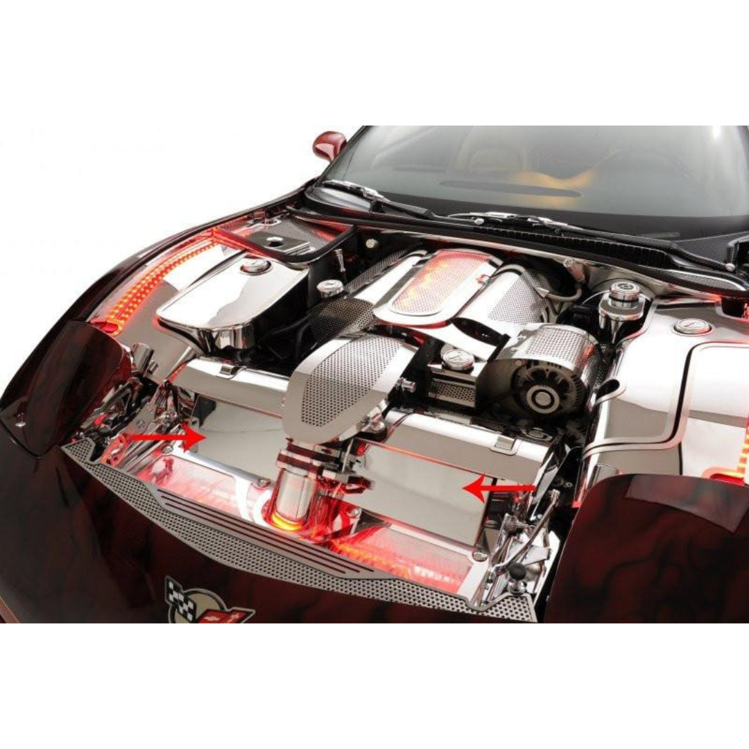 C5 Corvette Radiator Air Tunnel Cover - Polished Stainless Steel
