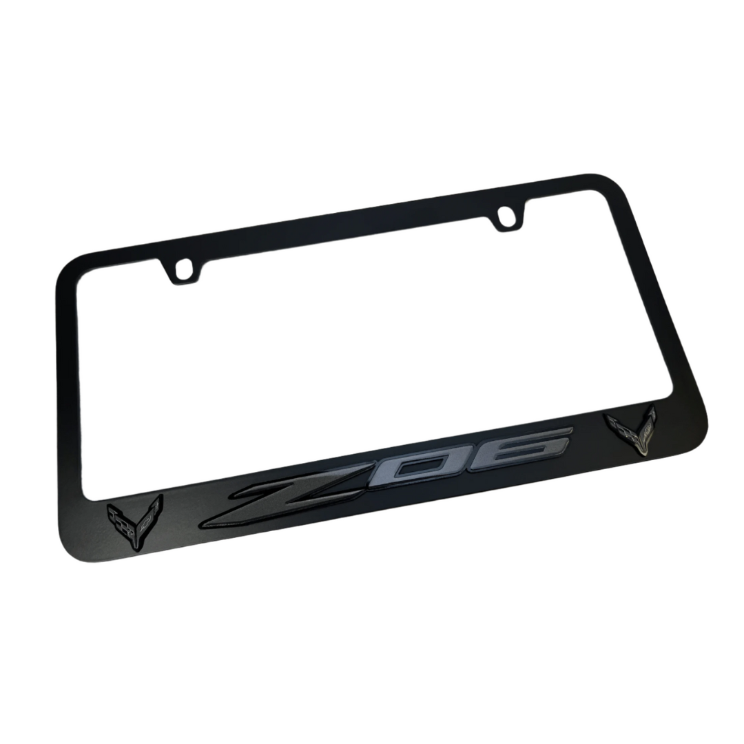 Chevrolet Corvette C8 Z06 Midnight Black License Plate Frame