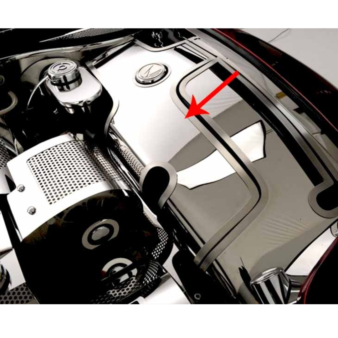 C5 Corvette Windshield Washer Fluid Tank Cover - Polished Stainless Steel (Automatic)
