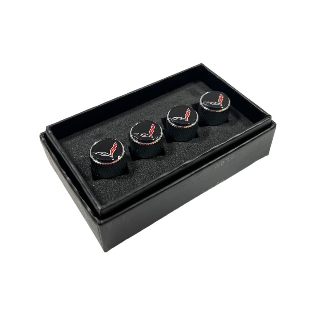 Chevrolet Corvette C7 Knurled Valve Stem Caps