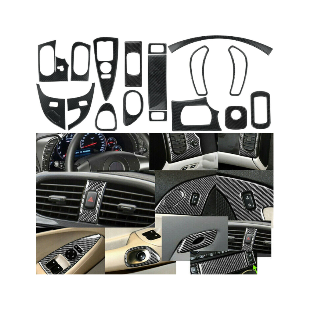 2005-2007 Corvette C6 Corvette 2005-2007 Carbon Fiber Interior Trim Cover Set - 17 Piece Set - CA