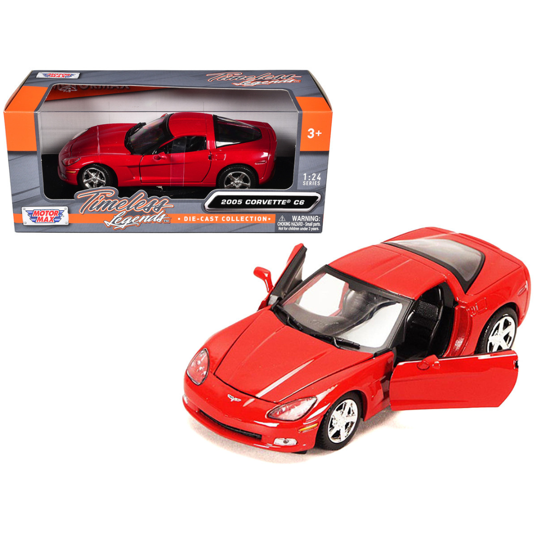 2005 Chevrolet Corvette C6 Coupe Red 1/24 Diecast