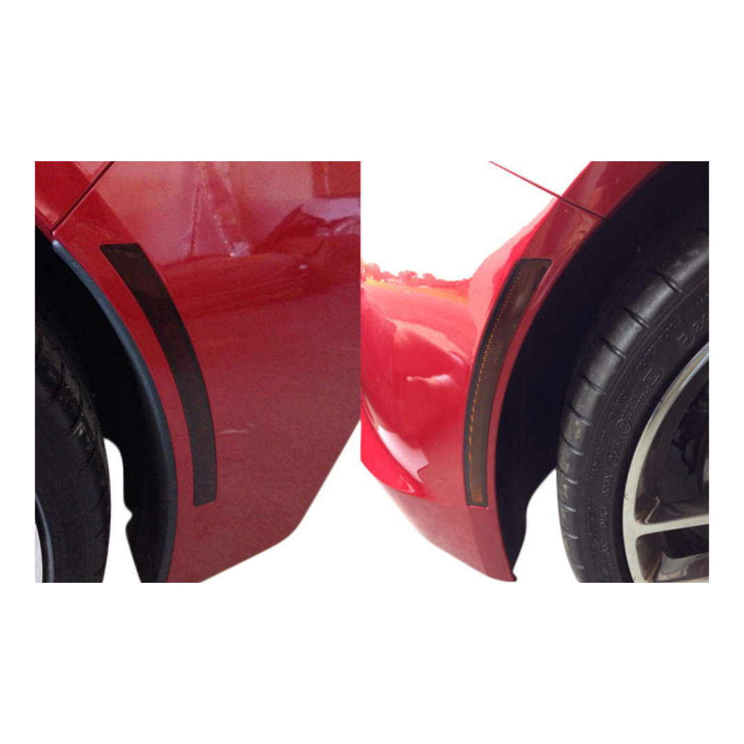 2014-2019 Corvette Rear Refl Blackout Kit - Acrylic Blackouts (4) - Inner Reverse Covers - CA