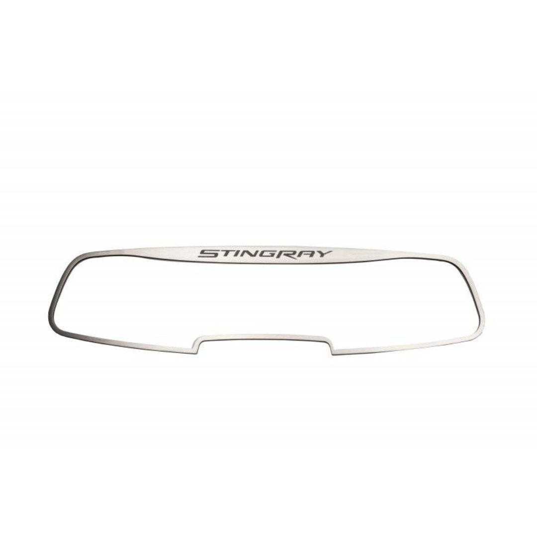 C7 Corvette | Auto Dim Rear View Mirror Trim | Etched Stingray Lettering